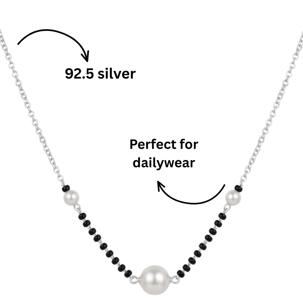 925 Silver Pearl Trio Mangalsutra