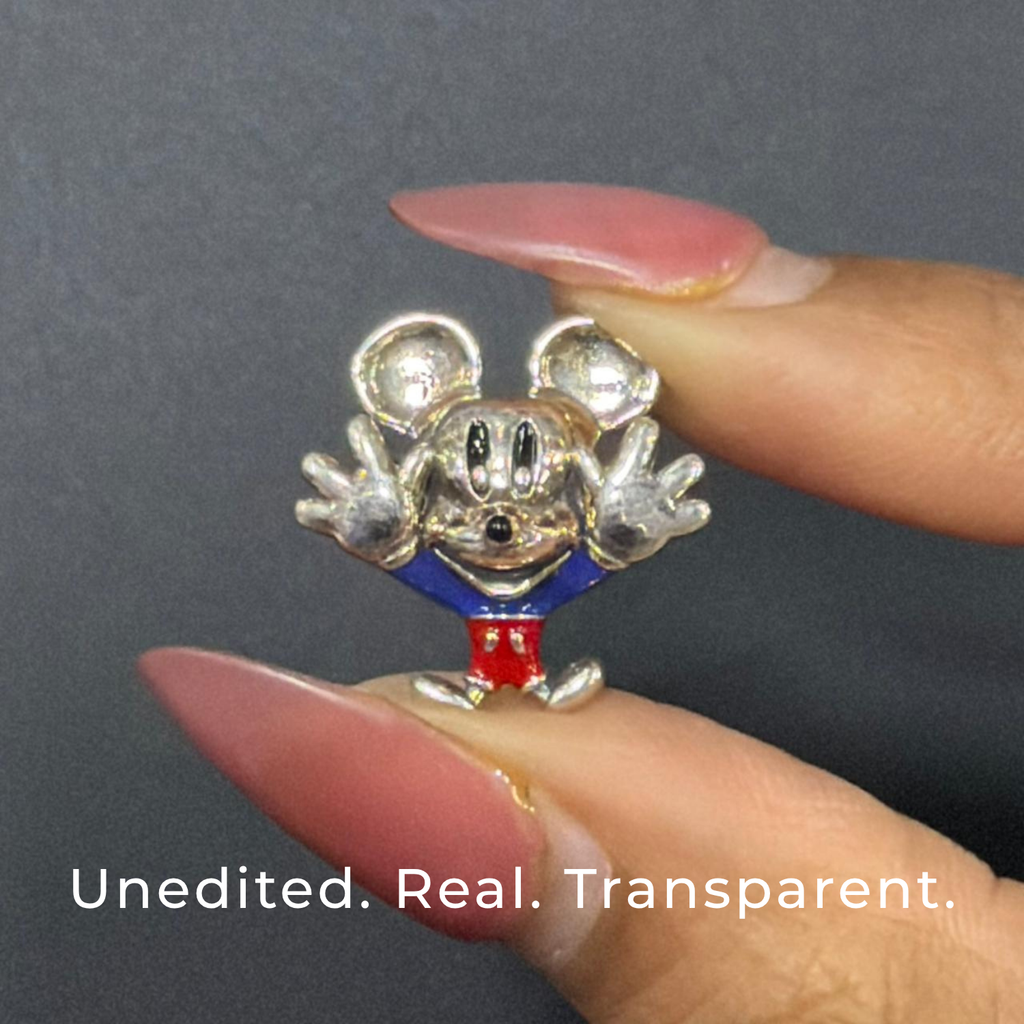 925 Silver Cheerful Mouse Charm