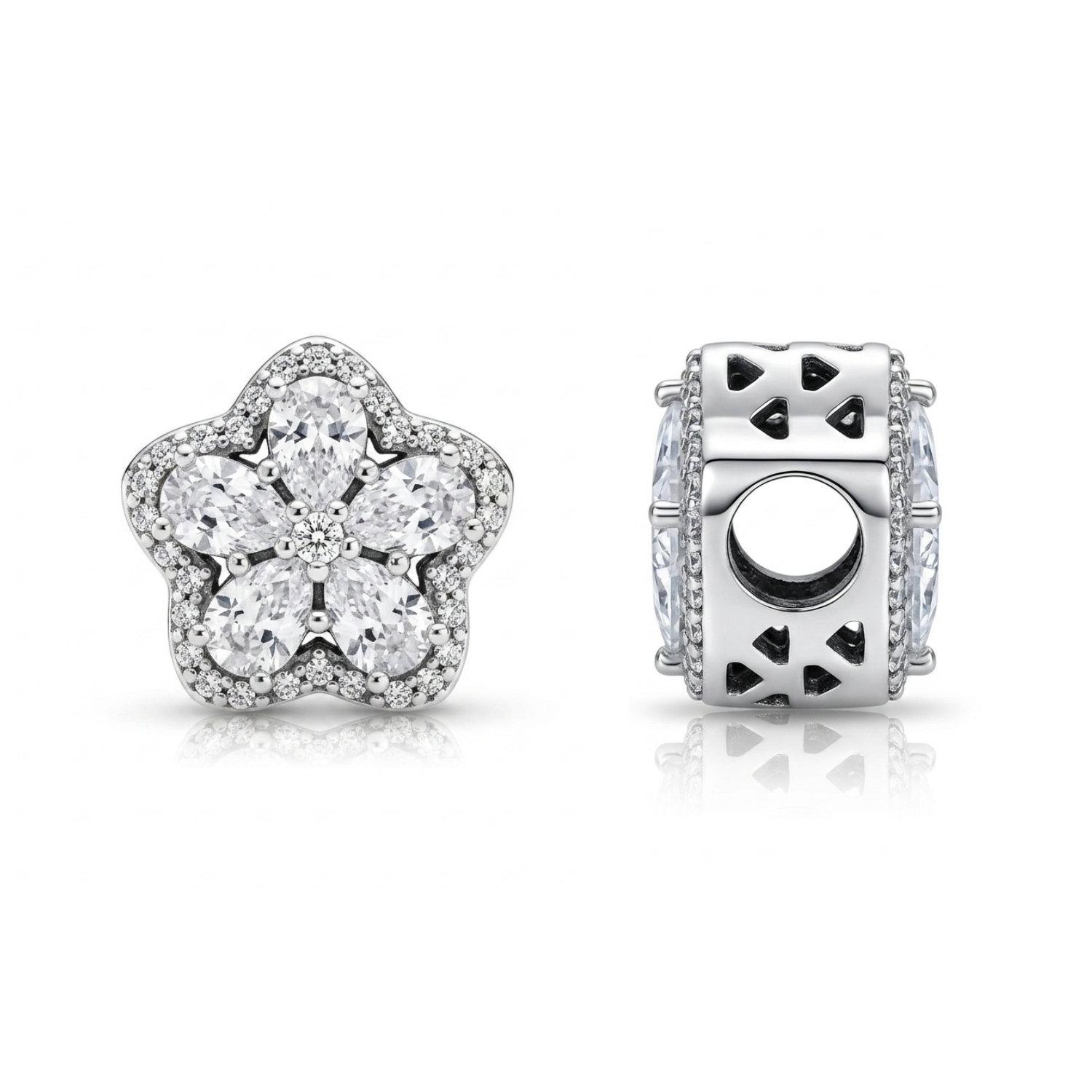 925 Silver Bloom of Light Star Charm