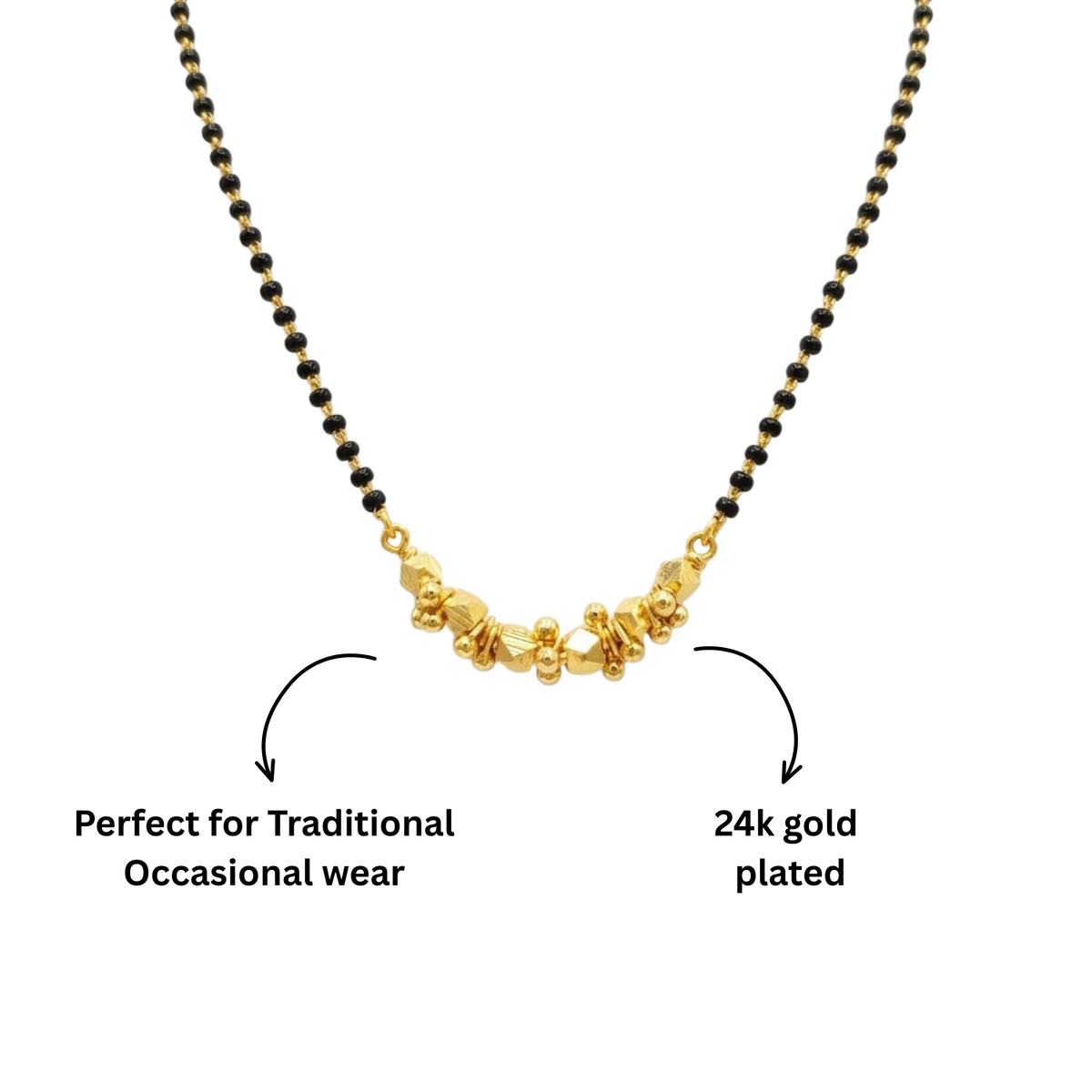 Handmade Ashtapailu Mangalsutra | 24 Carat Gold Plated
