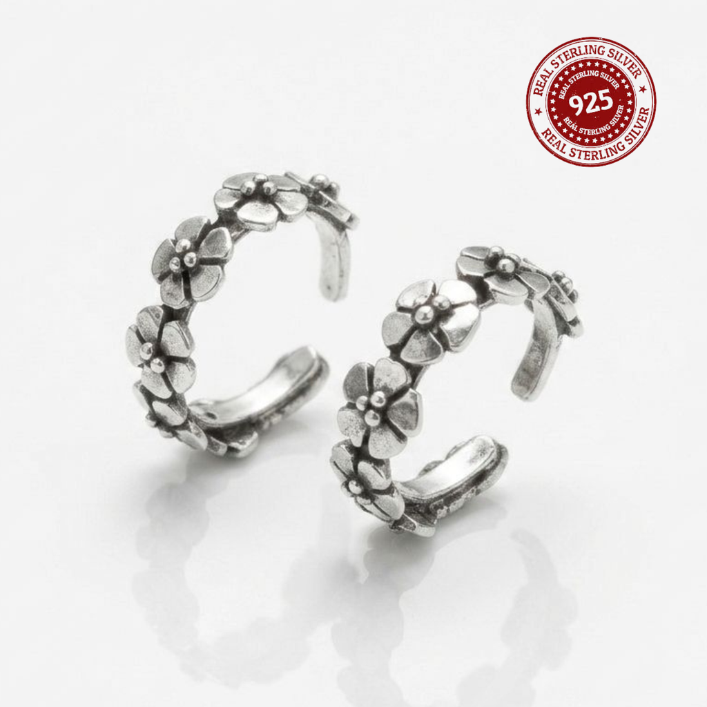 Traditional Phoolanichi Adjustable 925 Silver Toe Ring