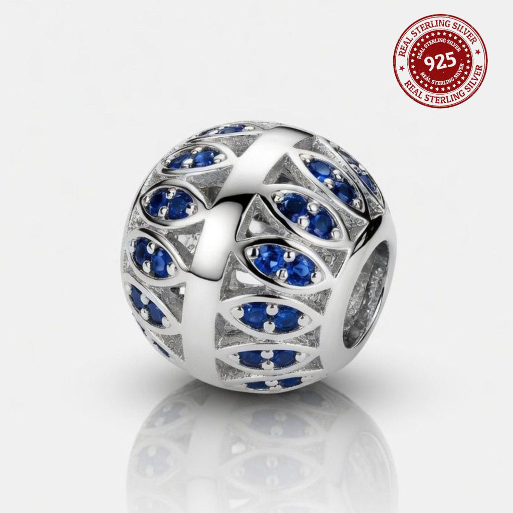 925 Silver Midnight Lattice Bead Charm
