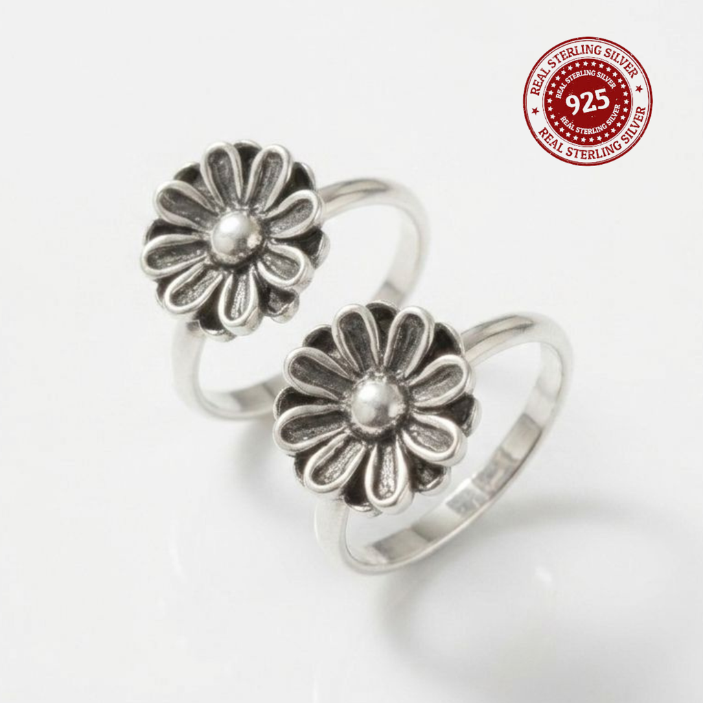 Traditional Floral Adjustable 925 Silver Toe Ring