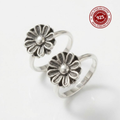 Traditional Floral Adjustable 925 Silver Toe Ring