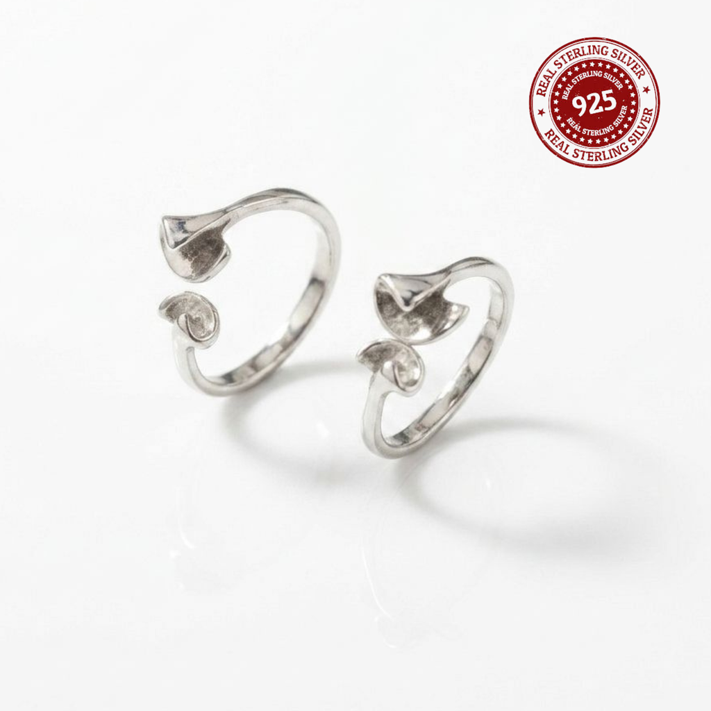 Contemporary Calla Lily Bypass Jodvi 925 Silver Toe Ring