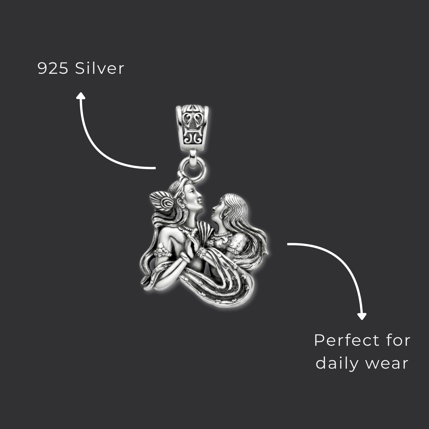 925 Silver Radha Krishna: The Eternal Love Pendant