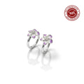 Parijat जांभळा Enamel Sterling Silver Jodvi