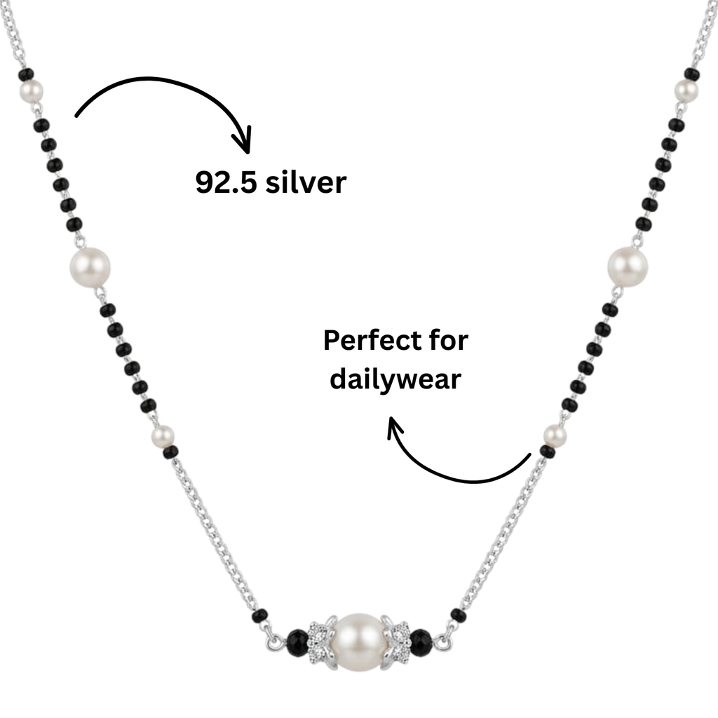 925 Silver Parijat Pearl Mangalsutra