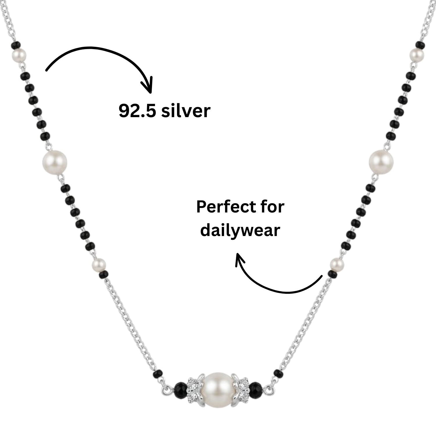 925 Silver Parijat Pearl Mangalsutra