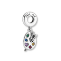 925 Silver Artist's Palette & Paintbrush Dangle Charm