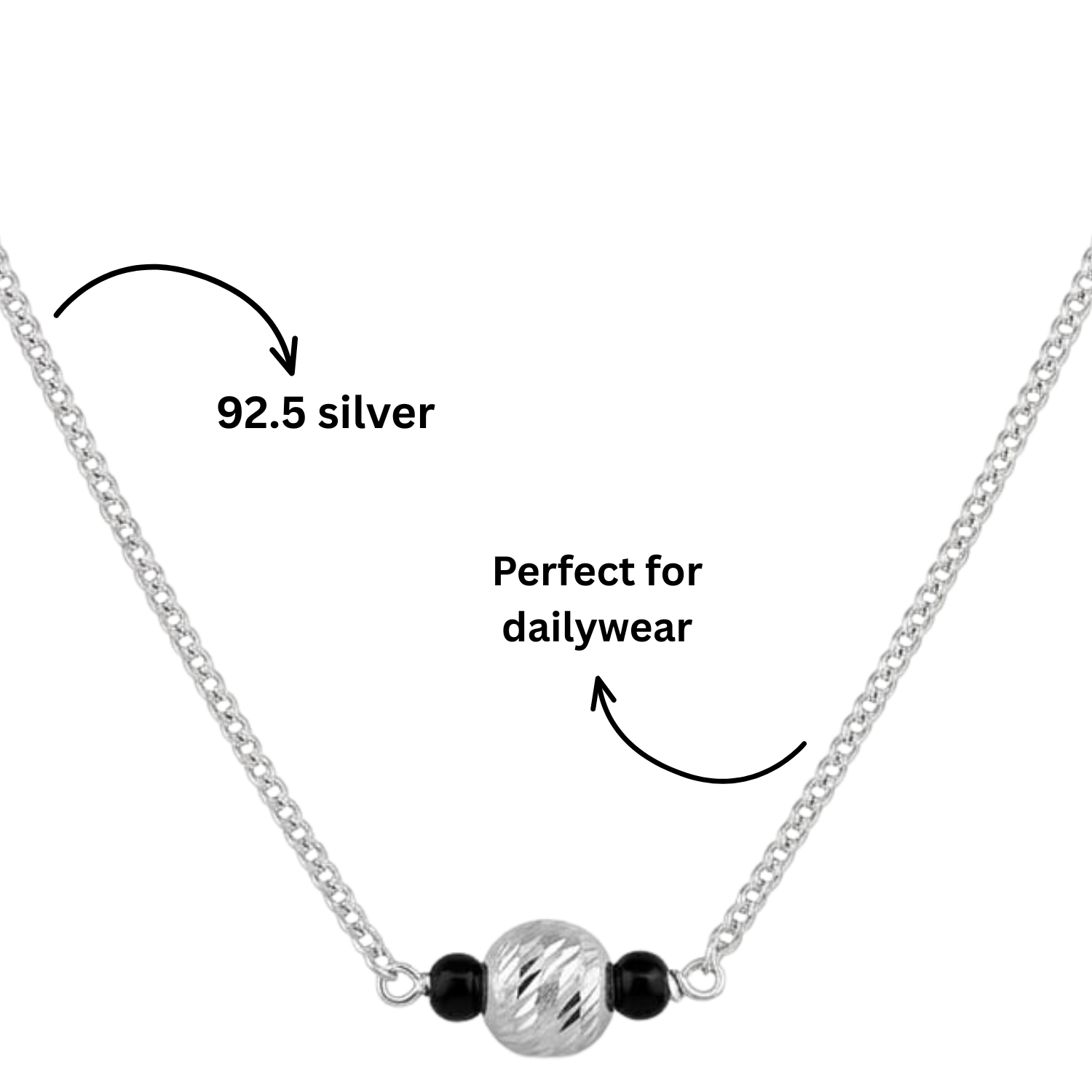 925 Silver Radiant Bead Mangalsutra