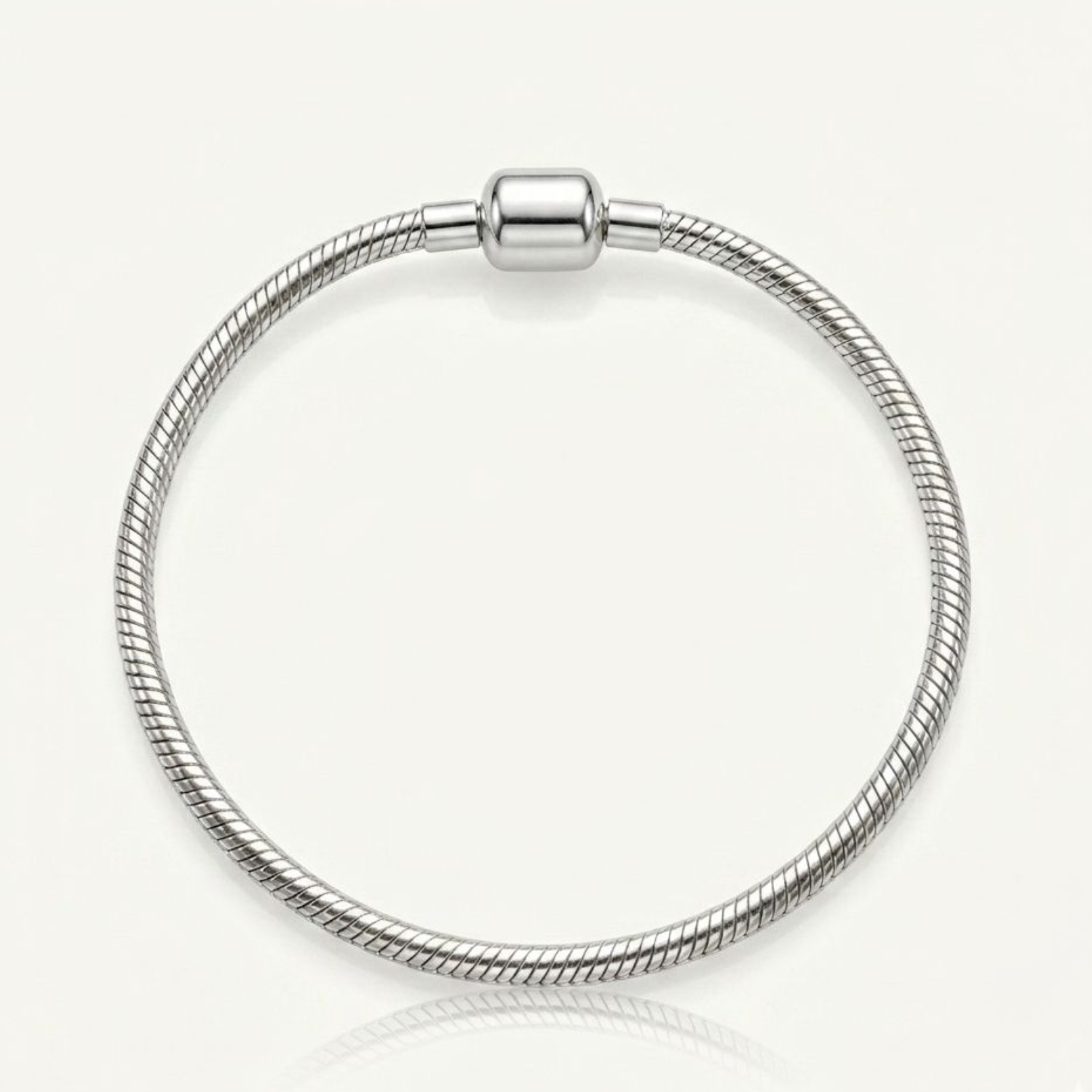 925 Sterling Silver Snake Chain Bracelet with Screw Barrel Lock