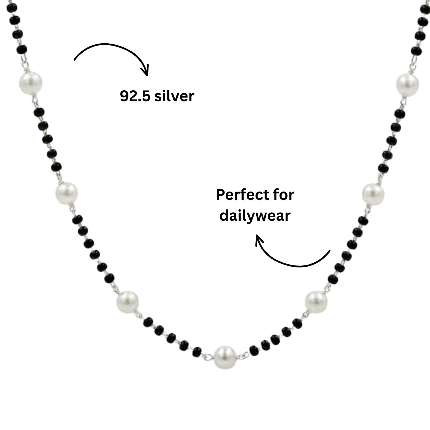 925 Silver Pearl Chain Mangalsutra