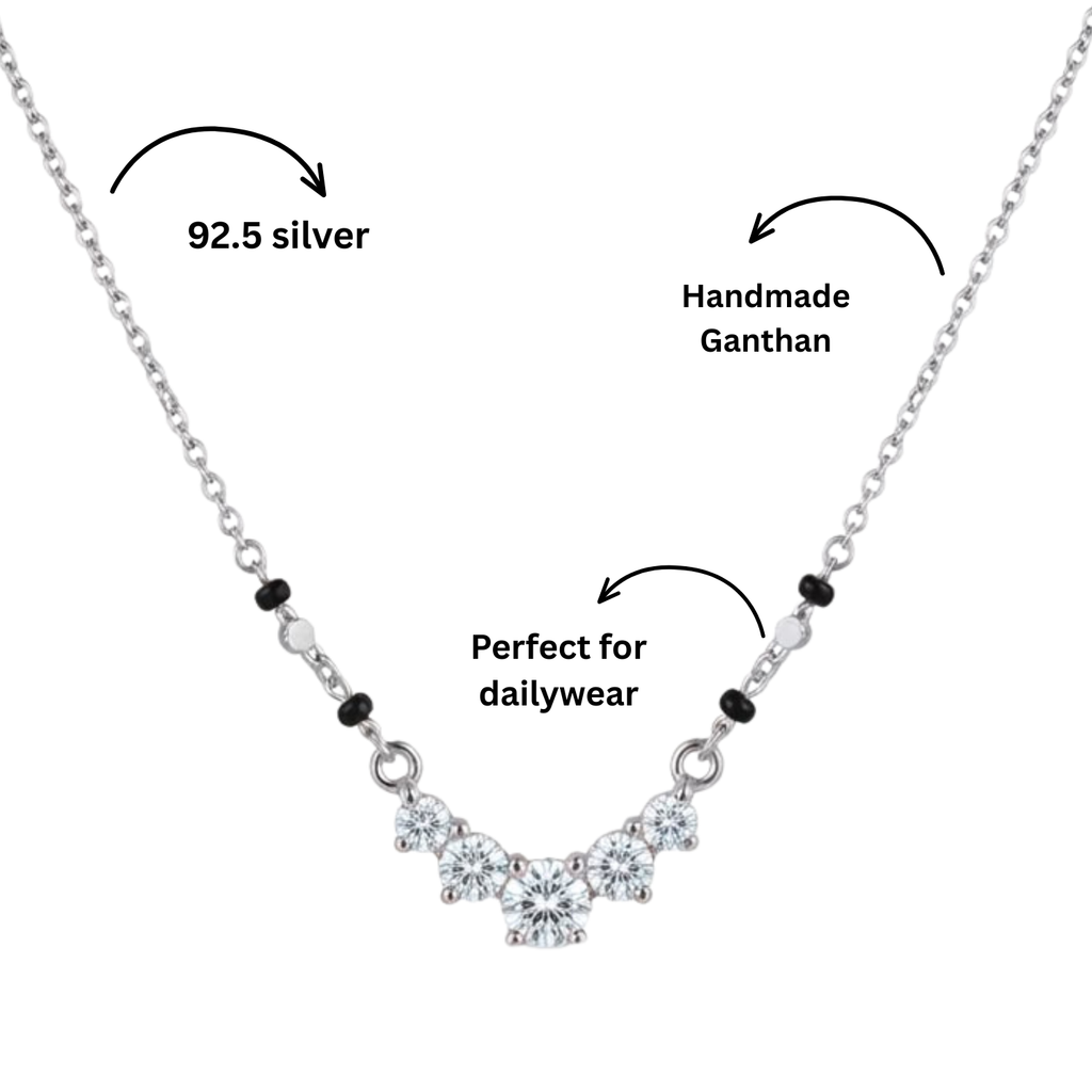 925 Silver CZ Pendant Mangalsutra