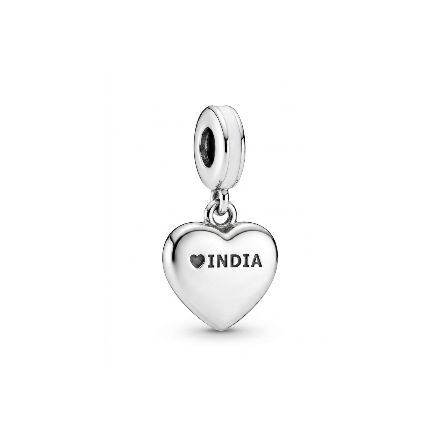 925 Silver India Heart Tricolour Dangle Charm