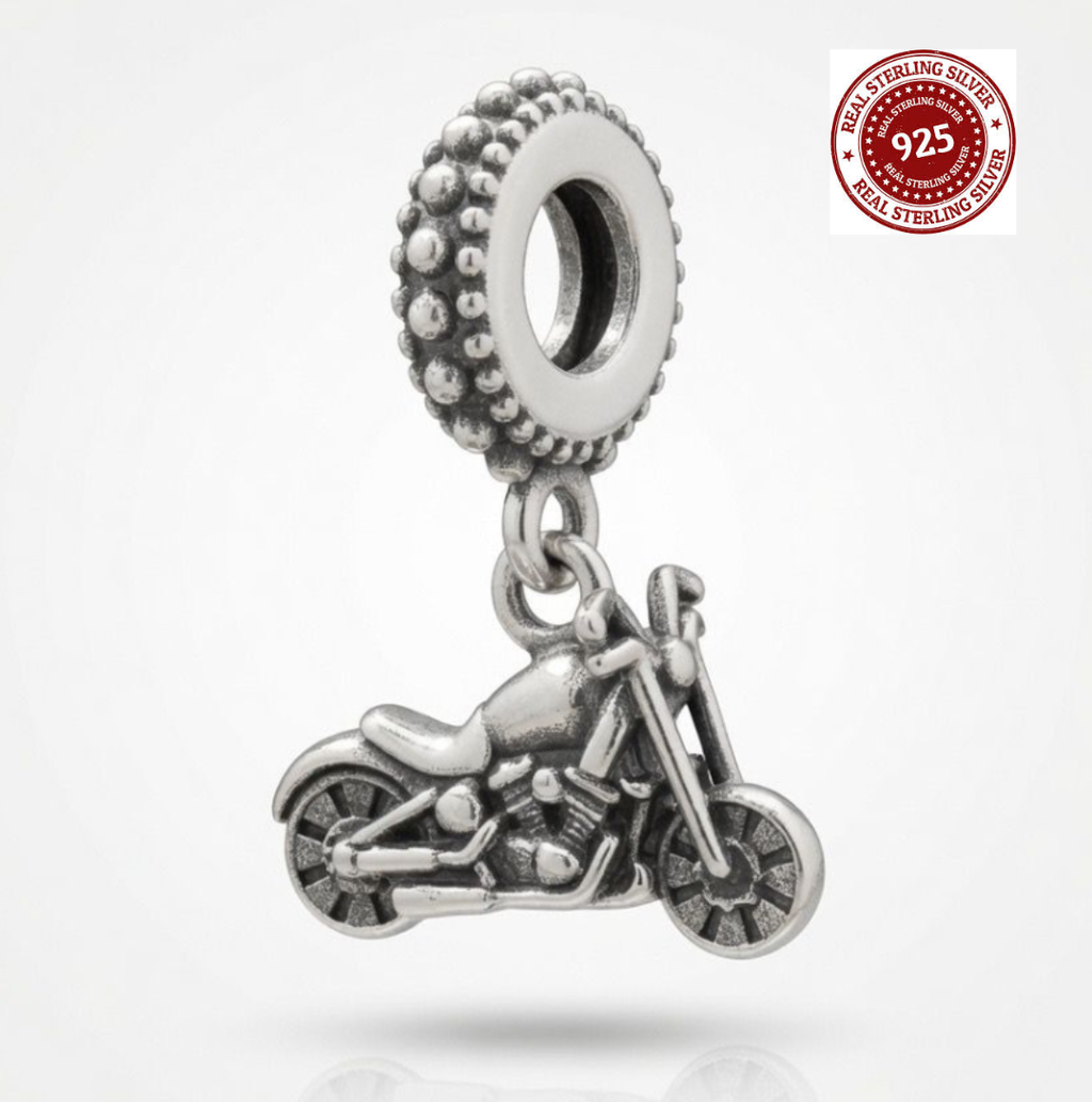 925 Silver Motorcycle Dangle Charm