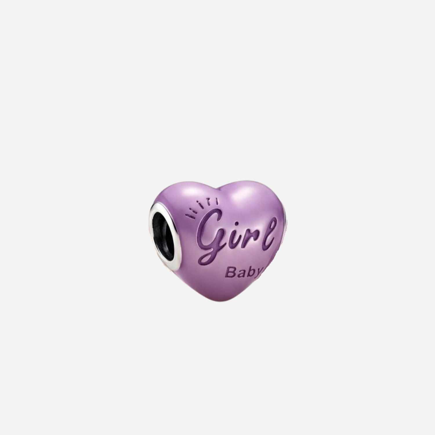 925 Silver "Baby Girl" Color-Changing Heart Charm