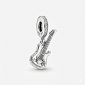 925 Silver Electric Guitar Rock Star Charm