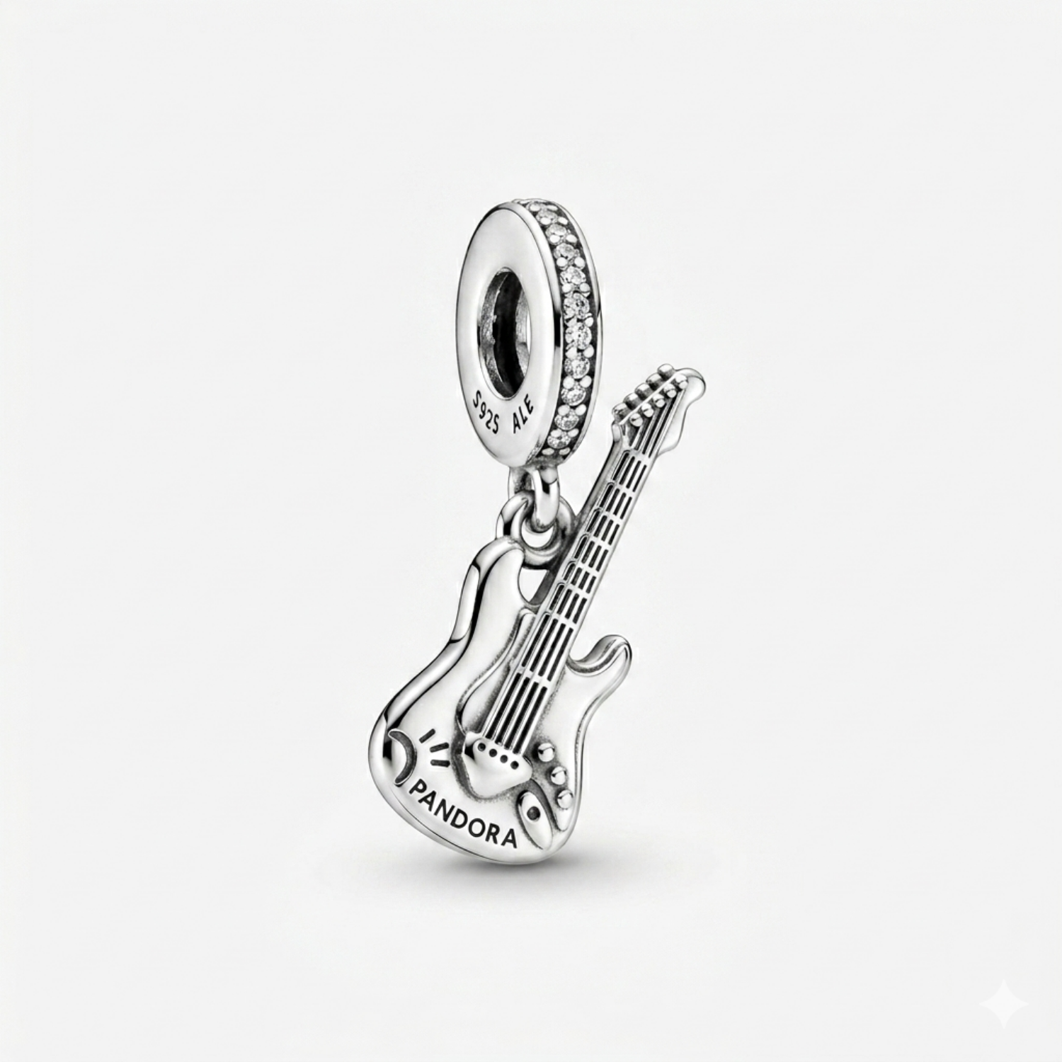 925 Silver Electric Guitar Rock Star Charm