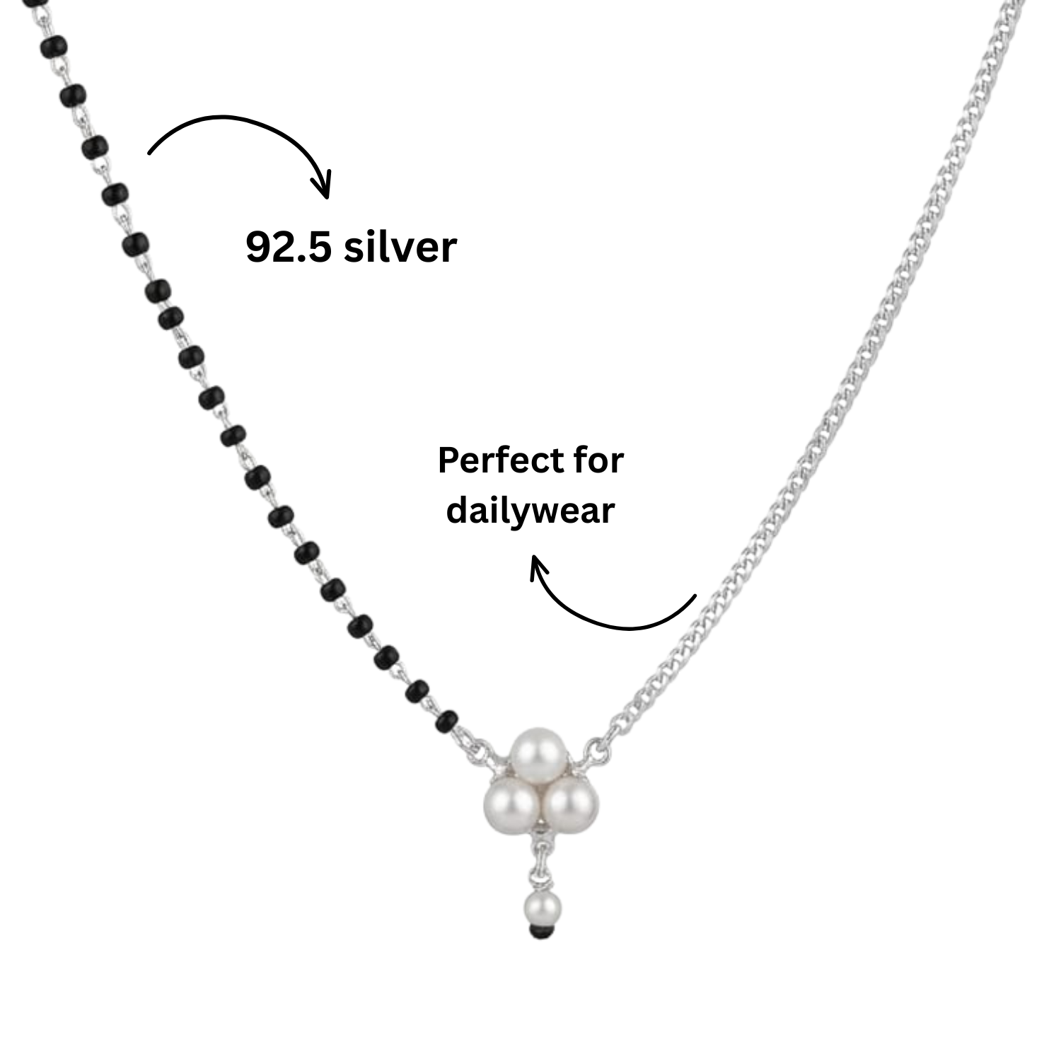 925 Silver Pearl Bud Mangalsutra