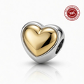 925 Silver Heart of Gold Charm