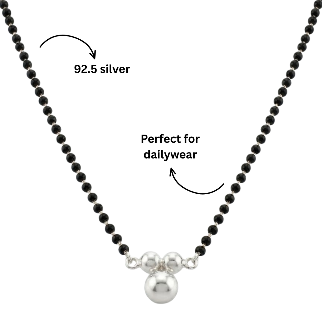 925 Silver Triple Bead Mangalsutra