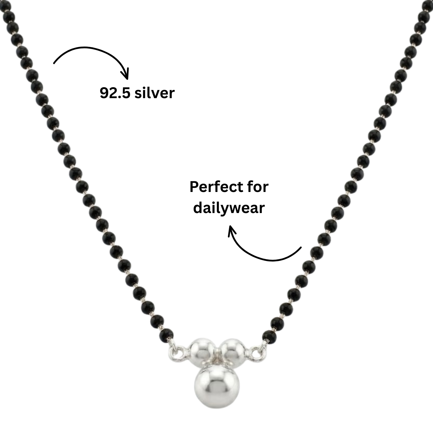 925 Silver Triple Bead Mangalsutra