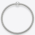925 Sterling Silver Diamond-Pattern Mesh Bangle