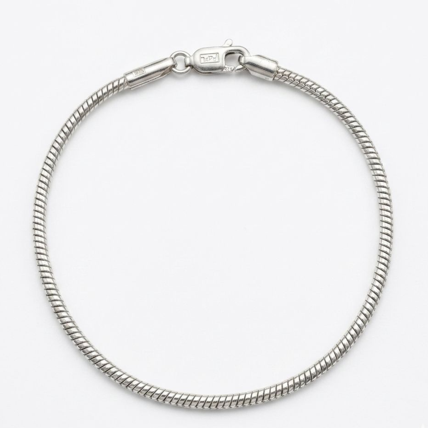 925 Sterling Silver Petite Rounded Snake Chain Bracelet