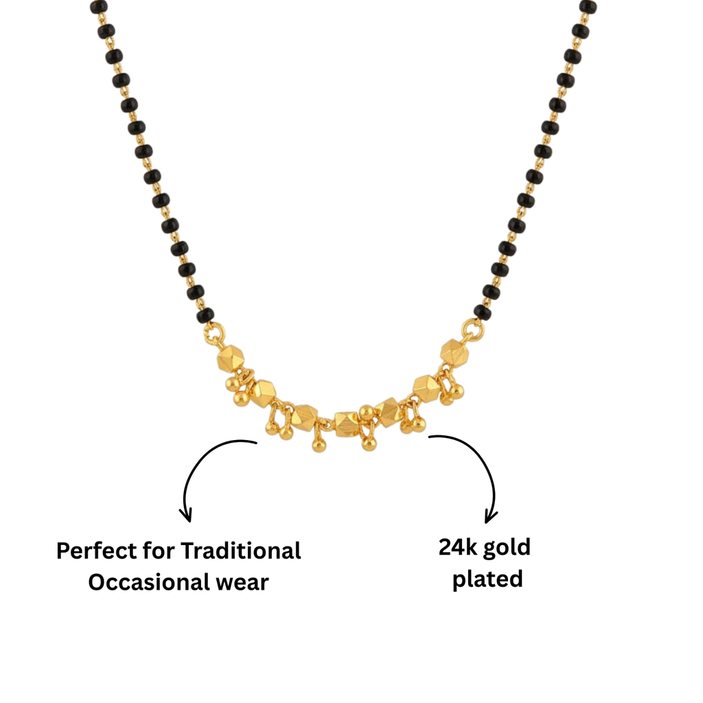 Handmade Ashtapailu Jhalar Mangalsutra | 24 Carat Gold Plated