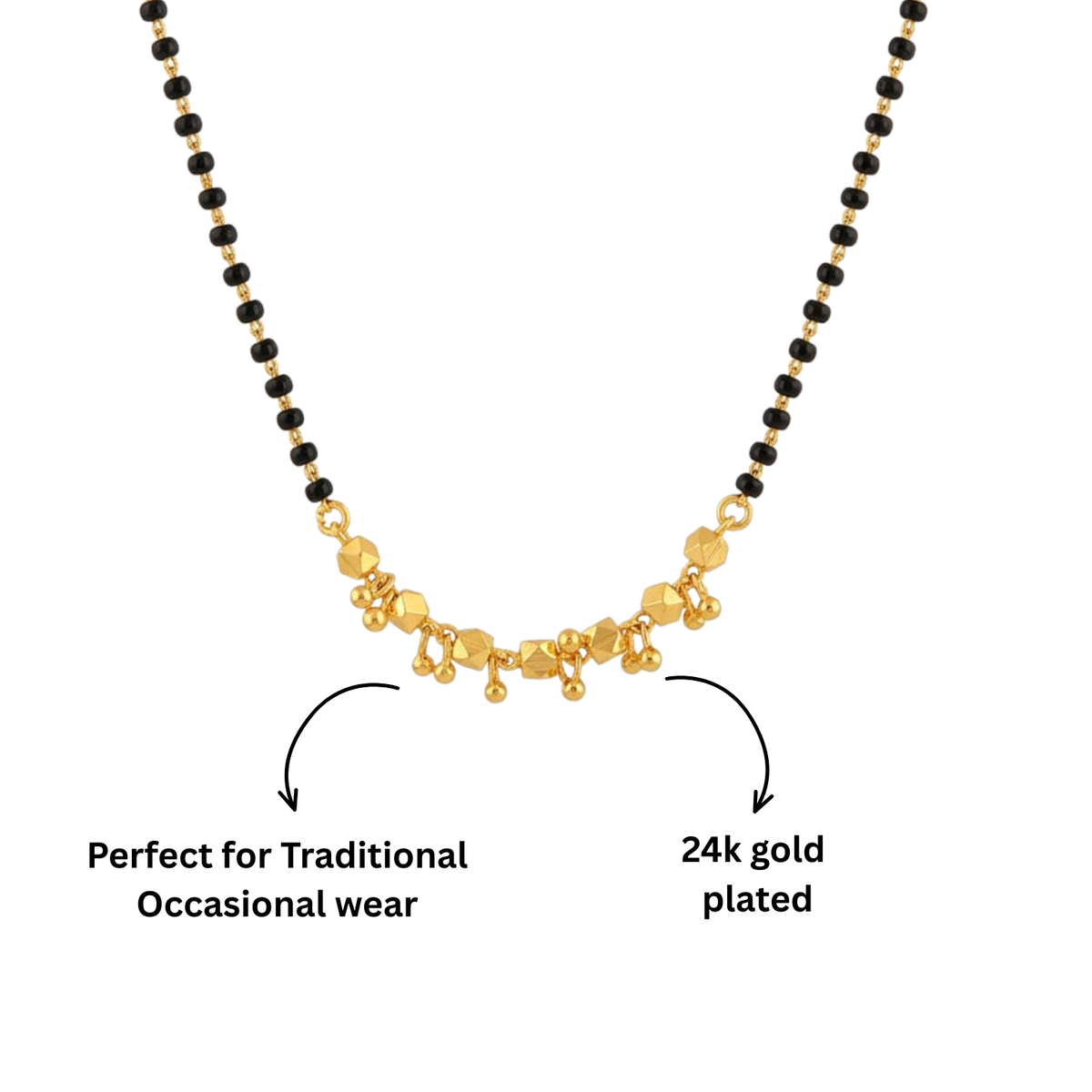 Handmade Ashtapailu Jhalar Mangalsutra | 24 Carat Gold Plated