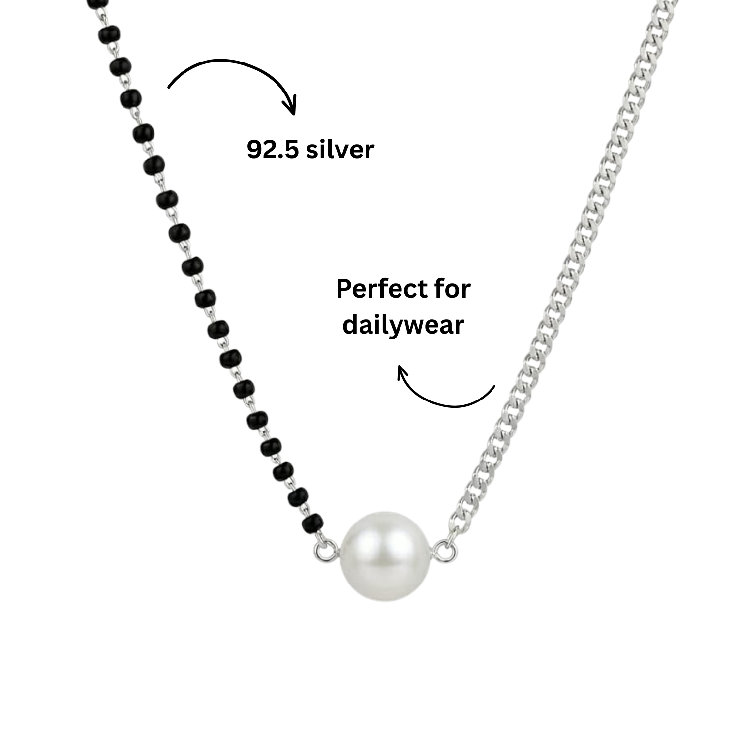 925 Silver Pearl Drop Mangalsutra