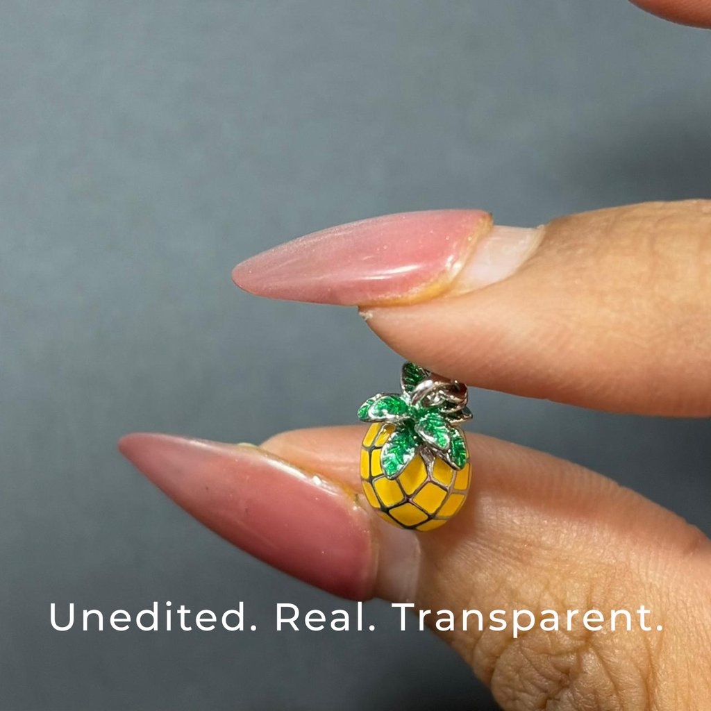 925 Silver Tropical Pineapple Dangle Charm