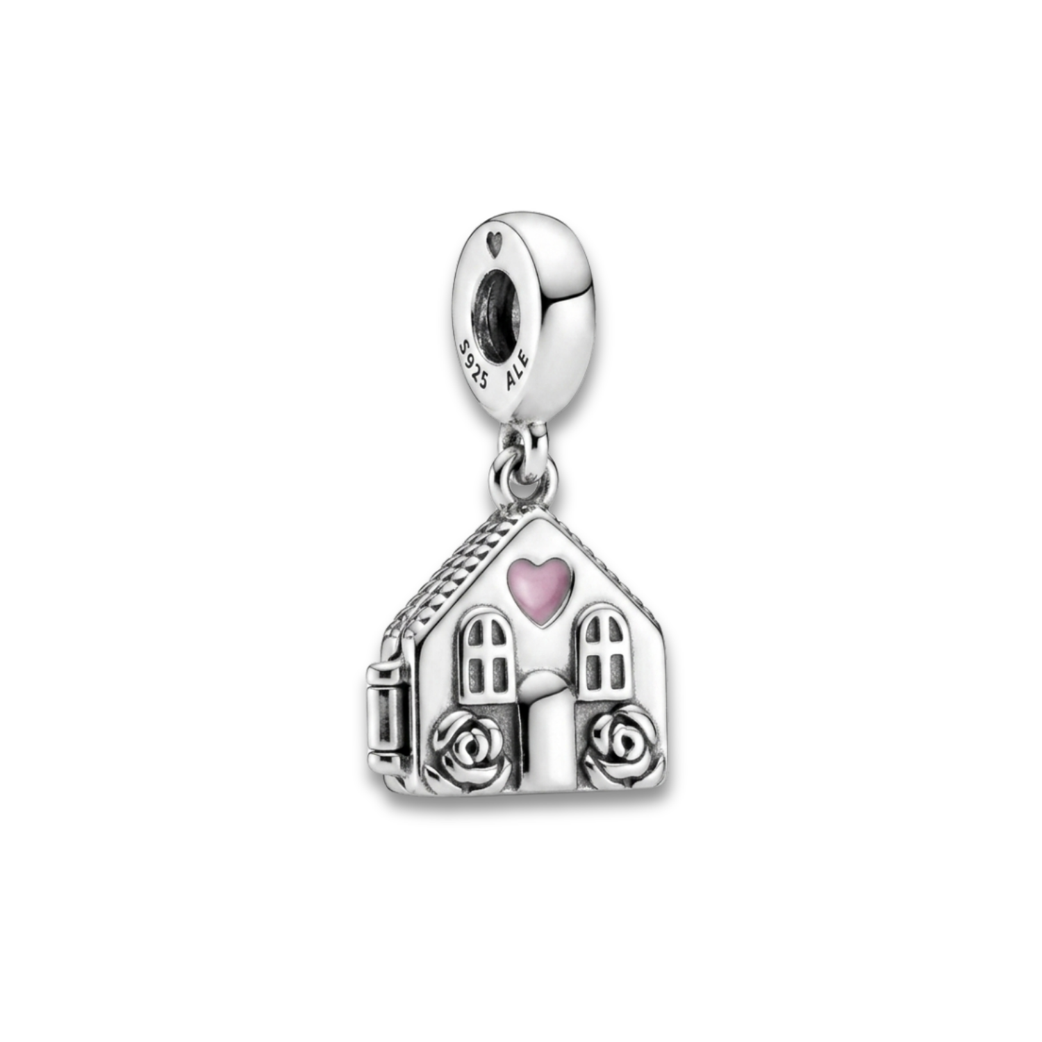 925 Silver "Home is Where Mom Is" Openable Heart Charm