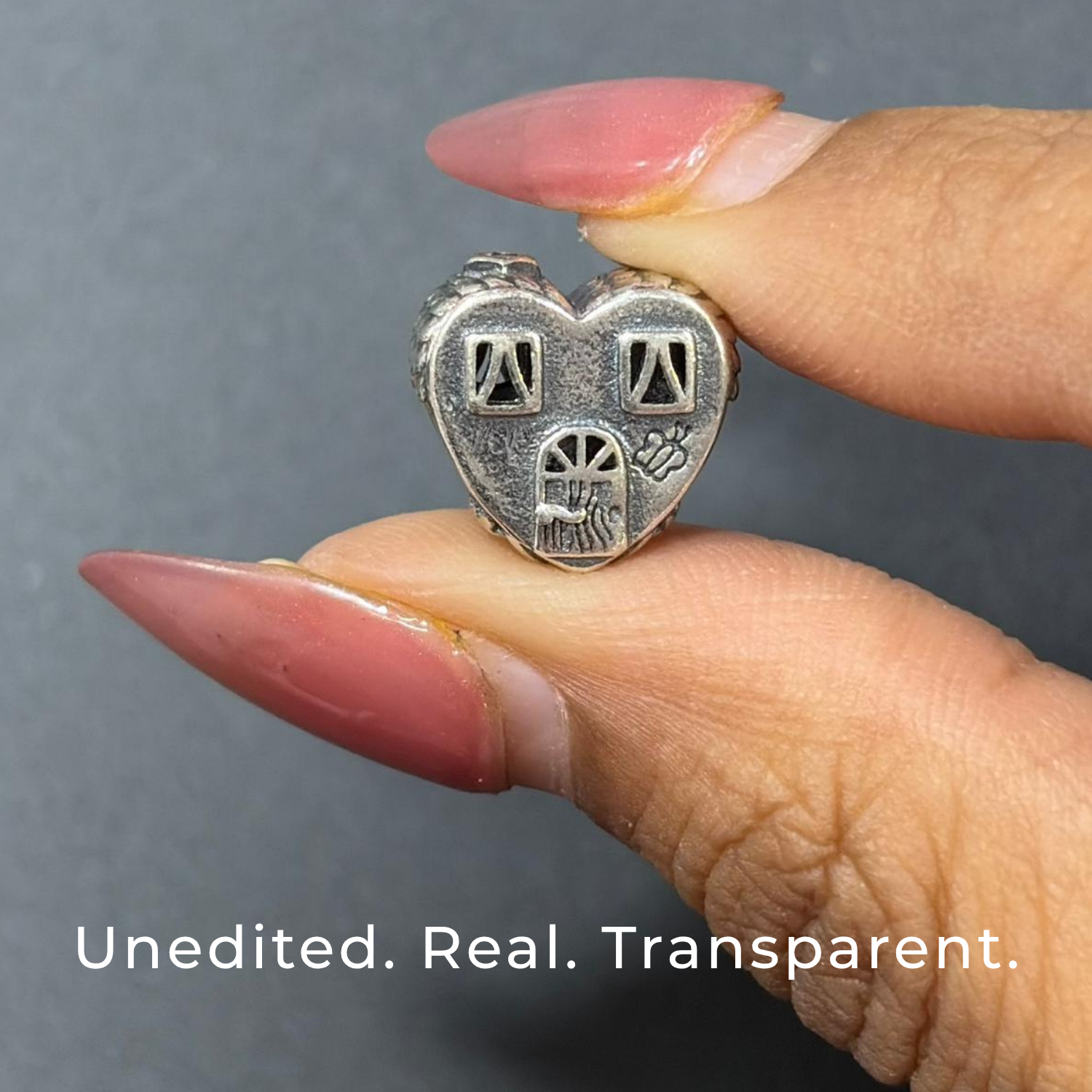 Happy Place Heart 925 Silver Charm