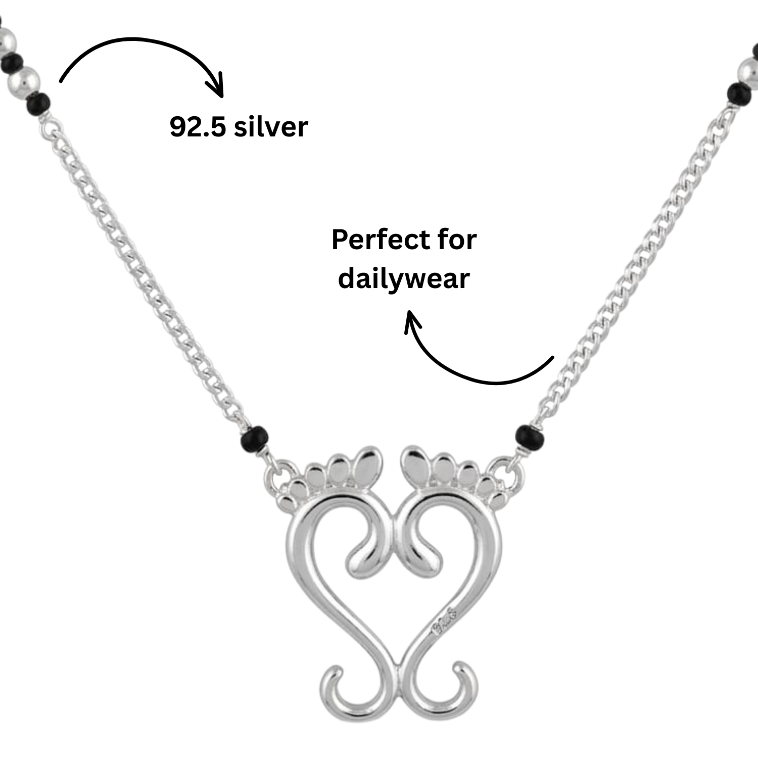 925 Silver Laxmi Paule Mangalsutra