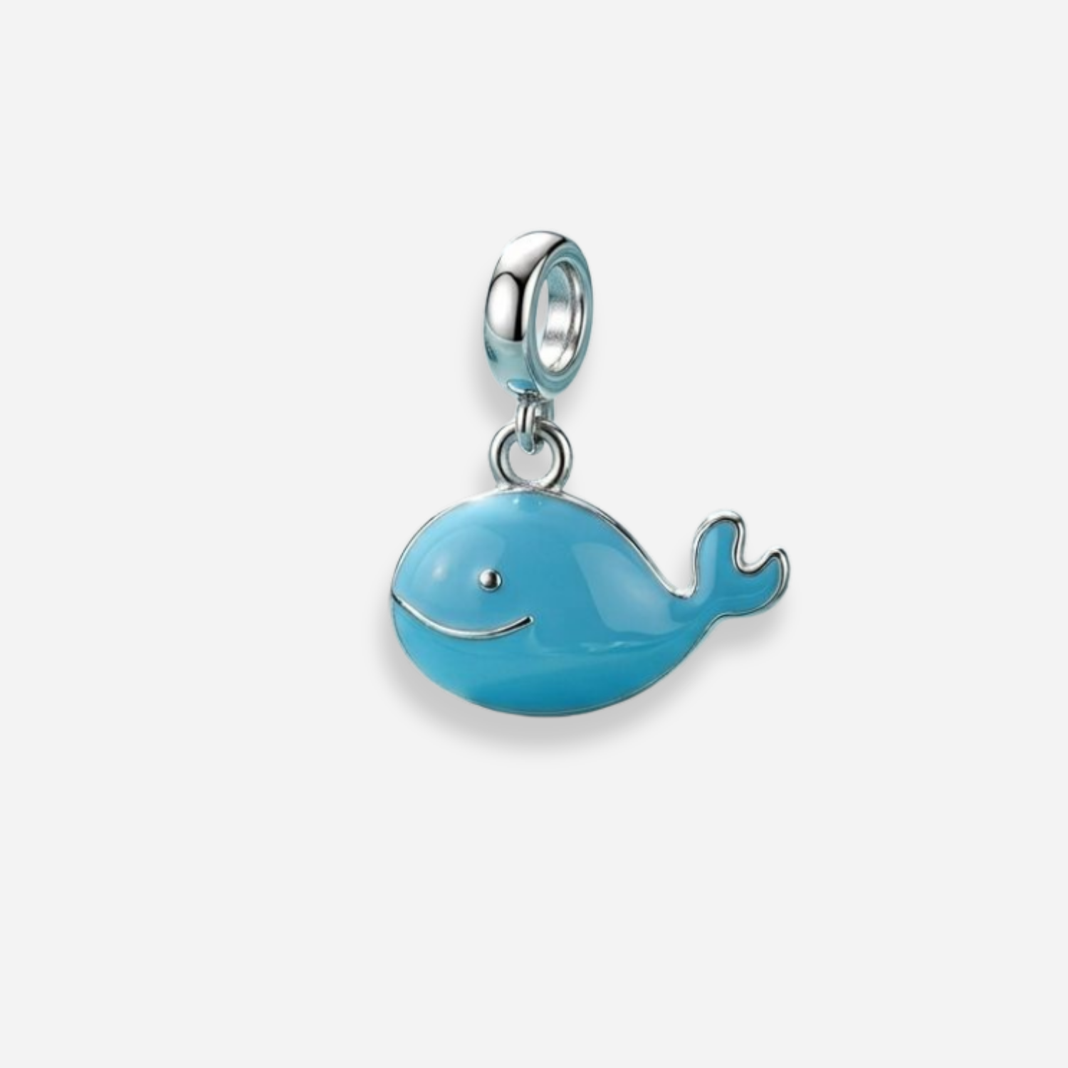 925 Silver Playful Blue Whale Charm