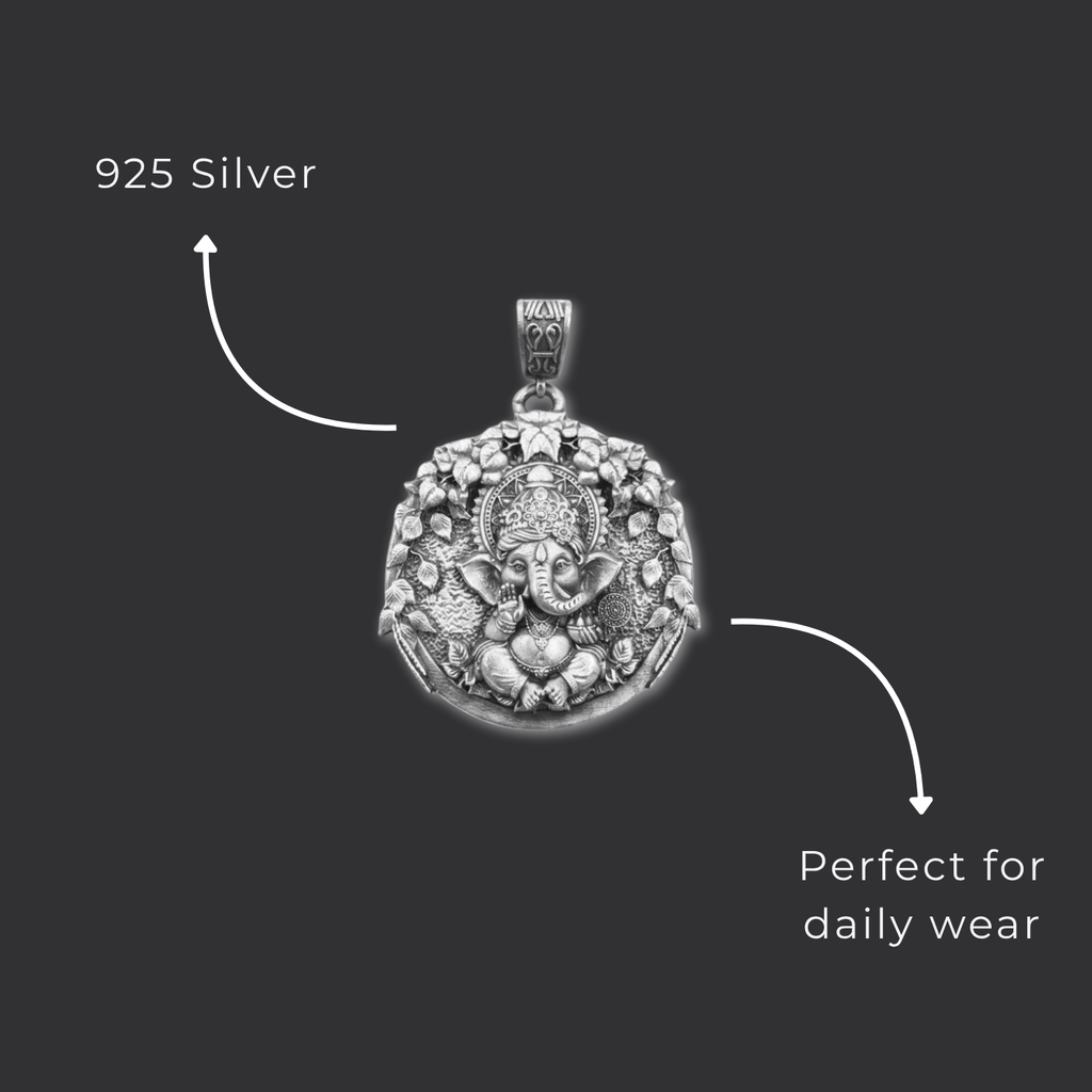 925 Silver Lord Ganesha: The Divine Wisdom Pendant