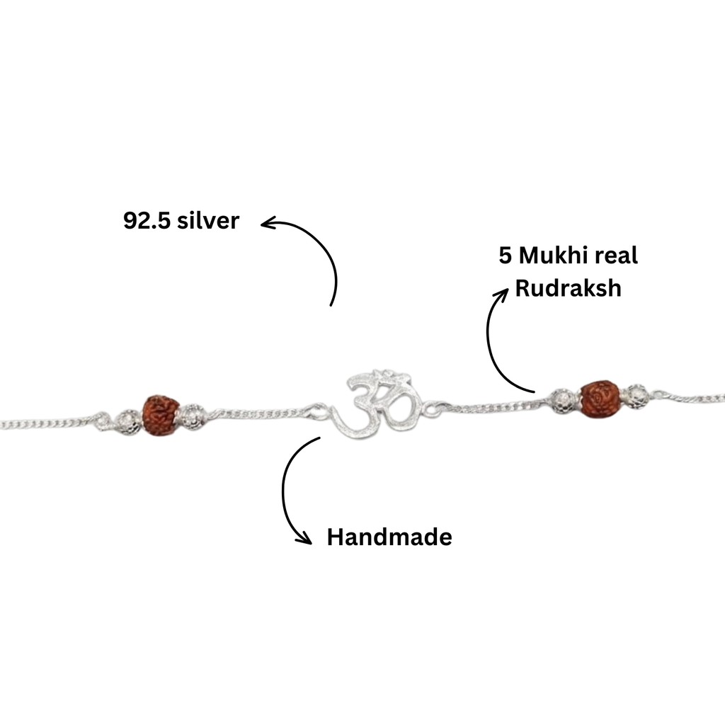 Om Rudraksh Bracelet | 92.5 Sterling Silver