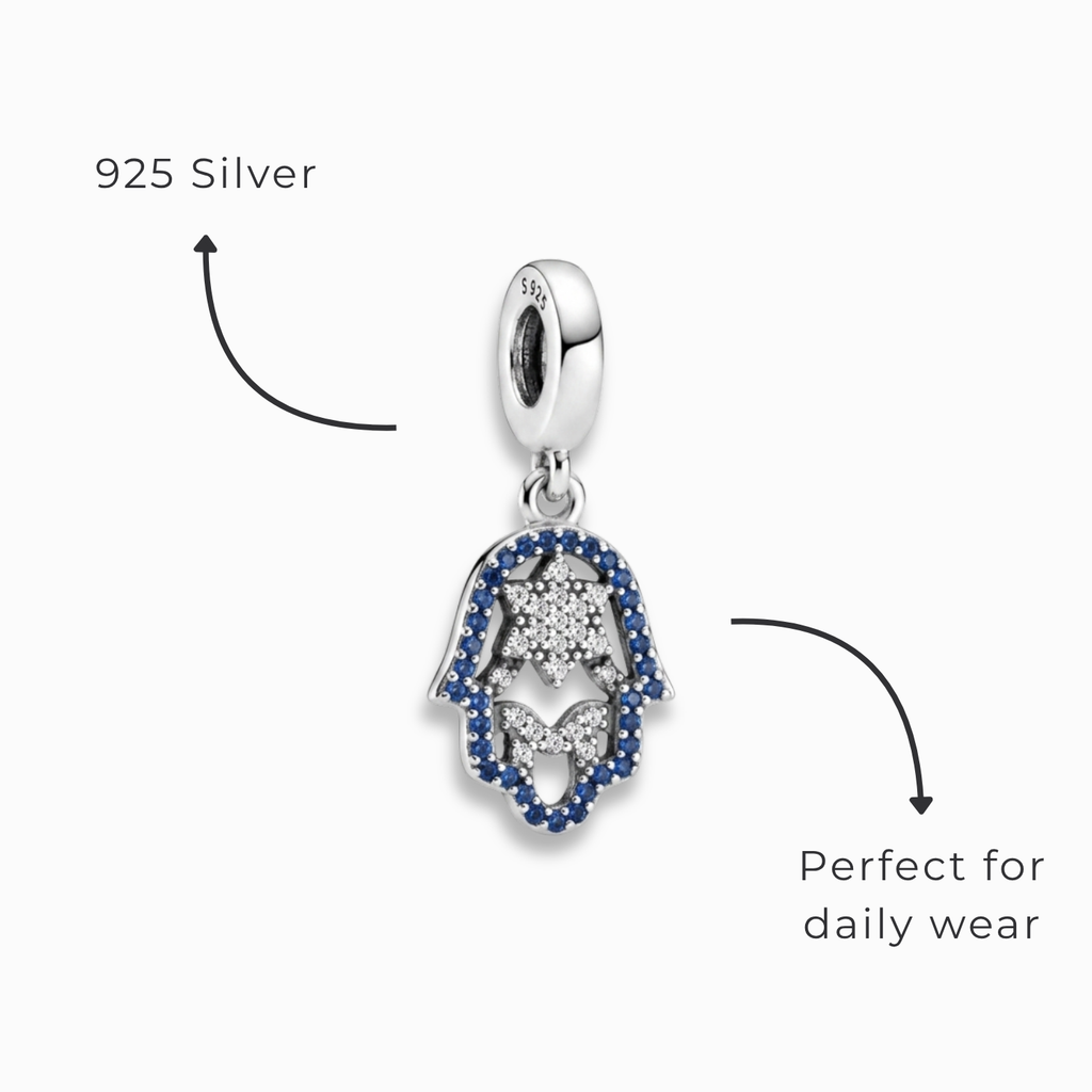 925 Silver Hamsa Protection Charm