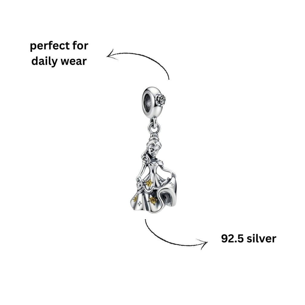 925 Silver Enchanted Princess Belle Dangle Charm