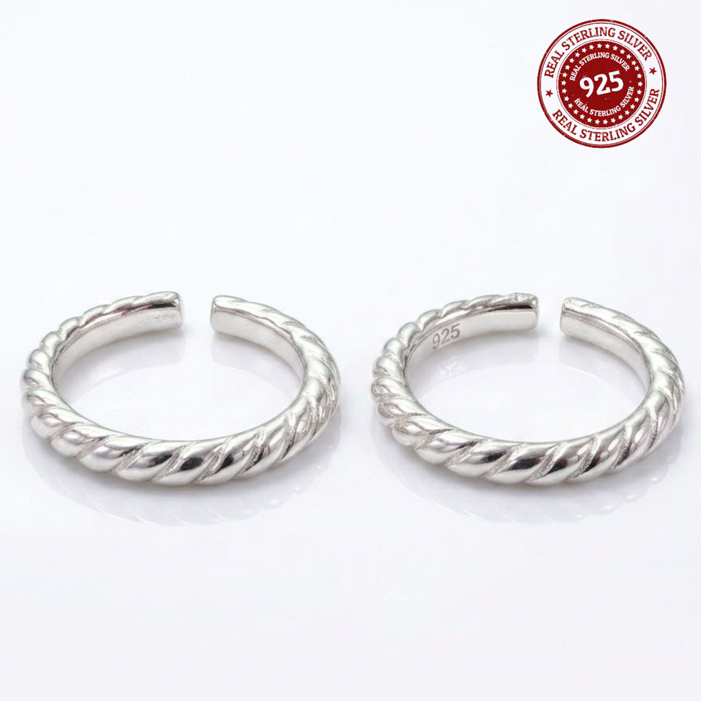 Twisted Rope Adjustable 925 Silver Toe Ring