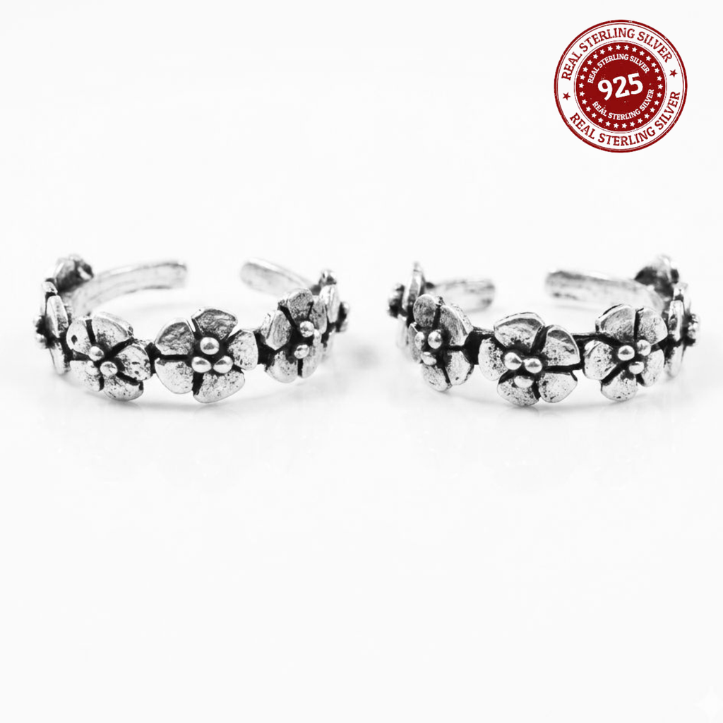 Traditional Phoolanichi Adjustable 925 Silver Toe Ring