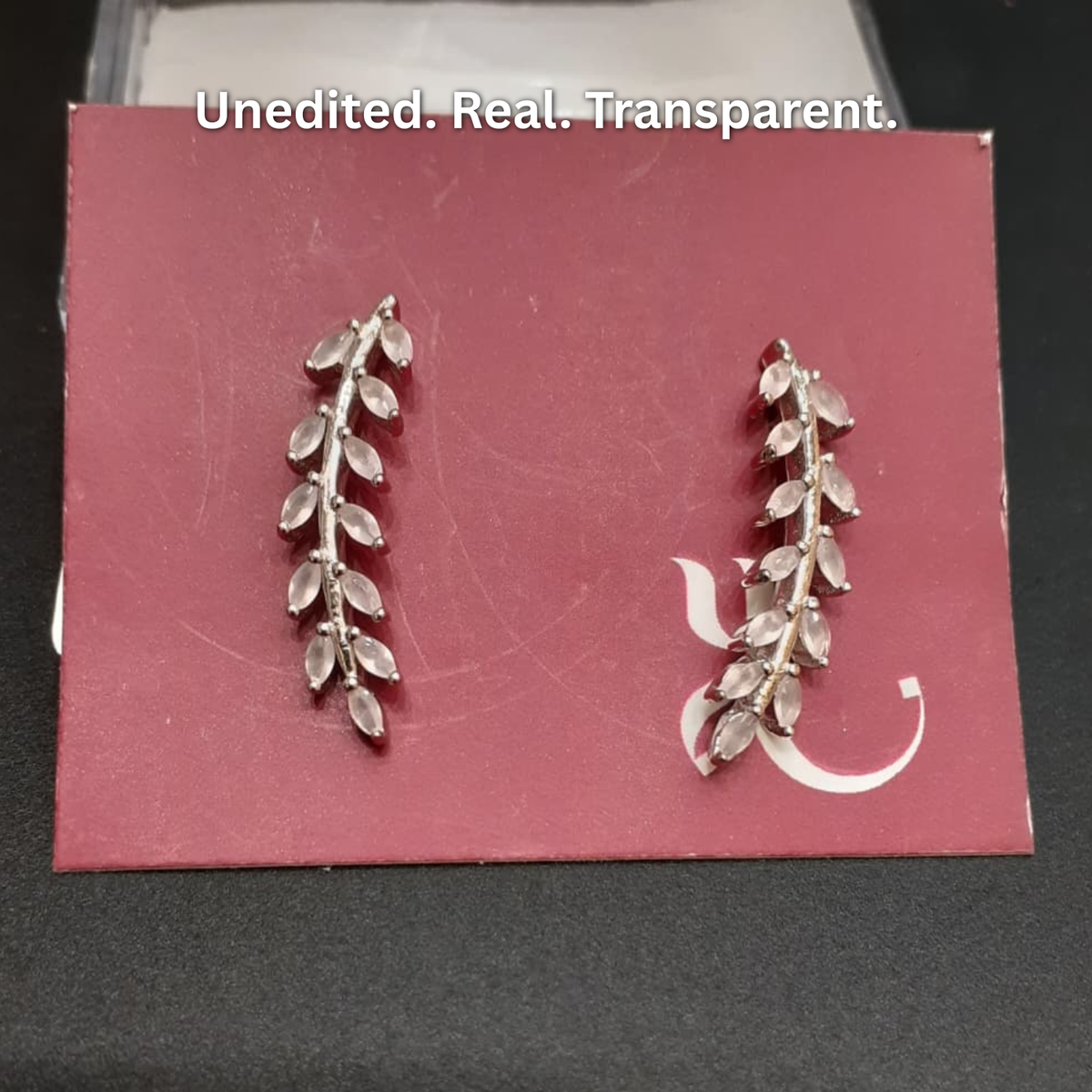 92.5 Silver CZ Leaf Vine Ear Climber