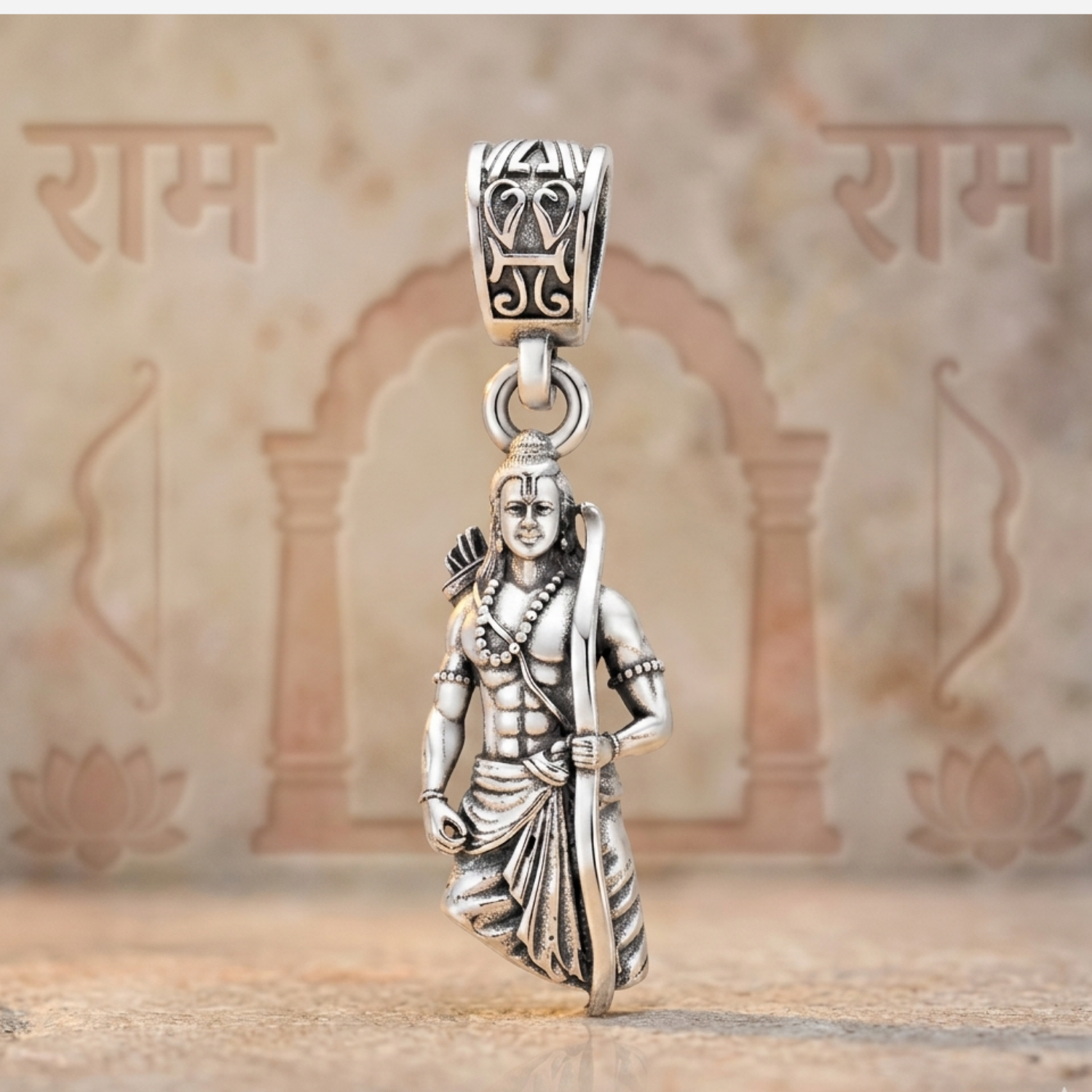 925 Silver The Kodanda Rama Pendant: The Divine Warrior