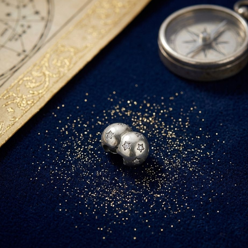 925 Silver Double Star Spacer Bead Charm