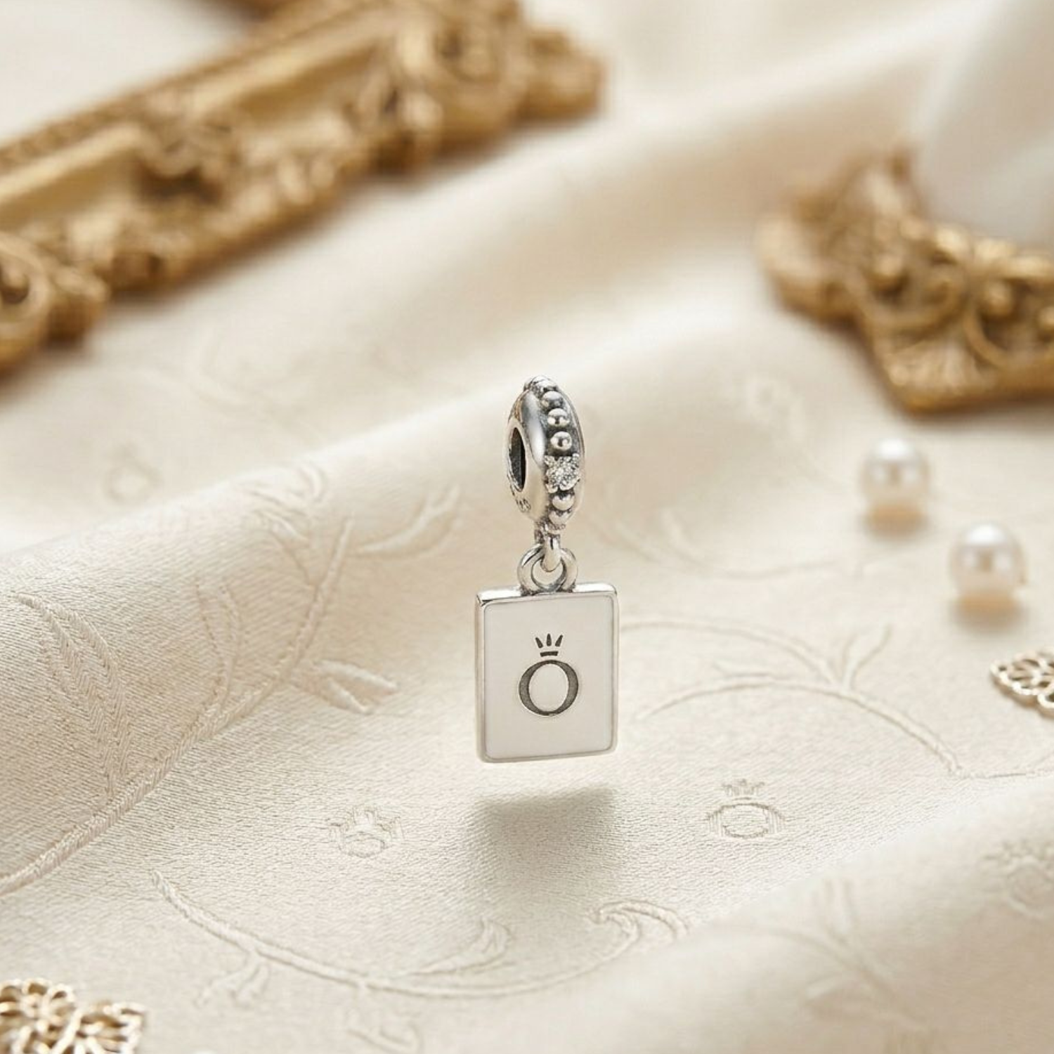 925 Silver CZ Passport & Airplane Dangle Charm