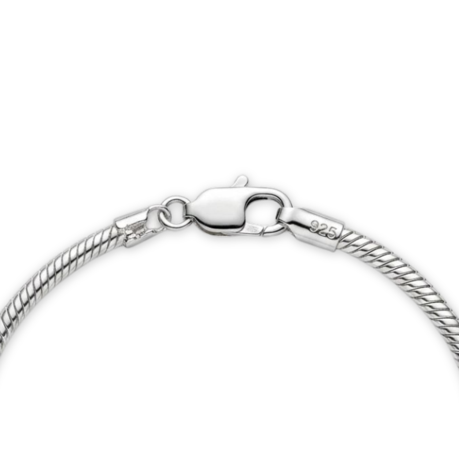 925 Sterling Silver Essential Snake Chain Charm Bracelet