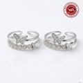 Dual Butterfly Accent Adjustable 925 Silver Toe Ring