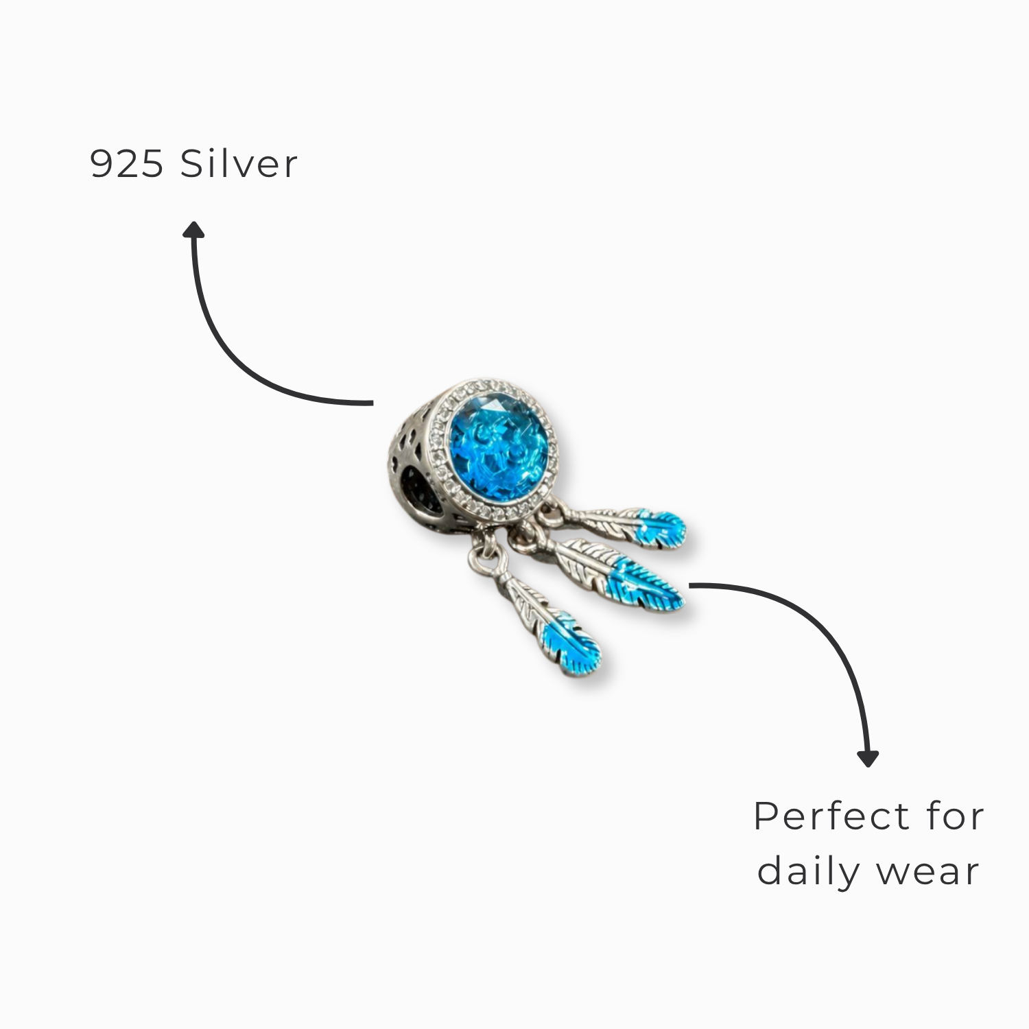 925 Silver Spiritual Dreamcatcher Charm